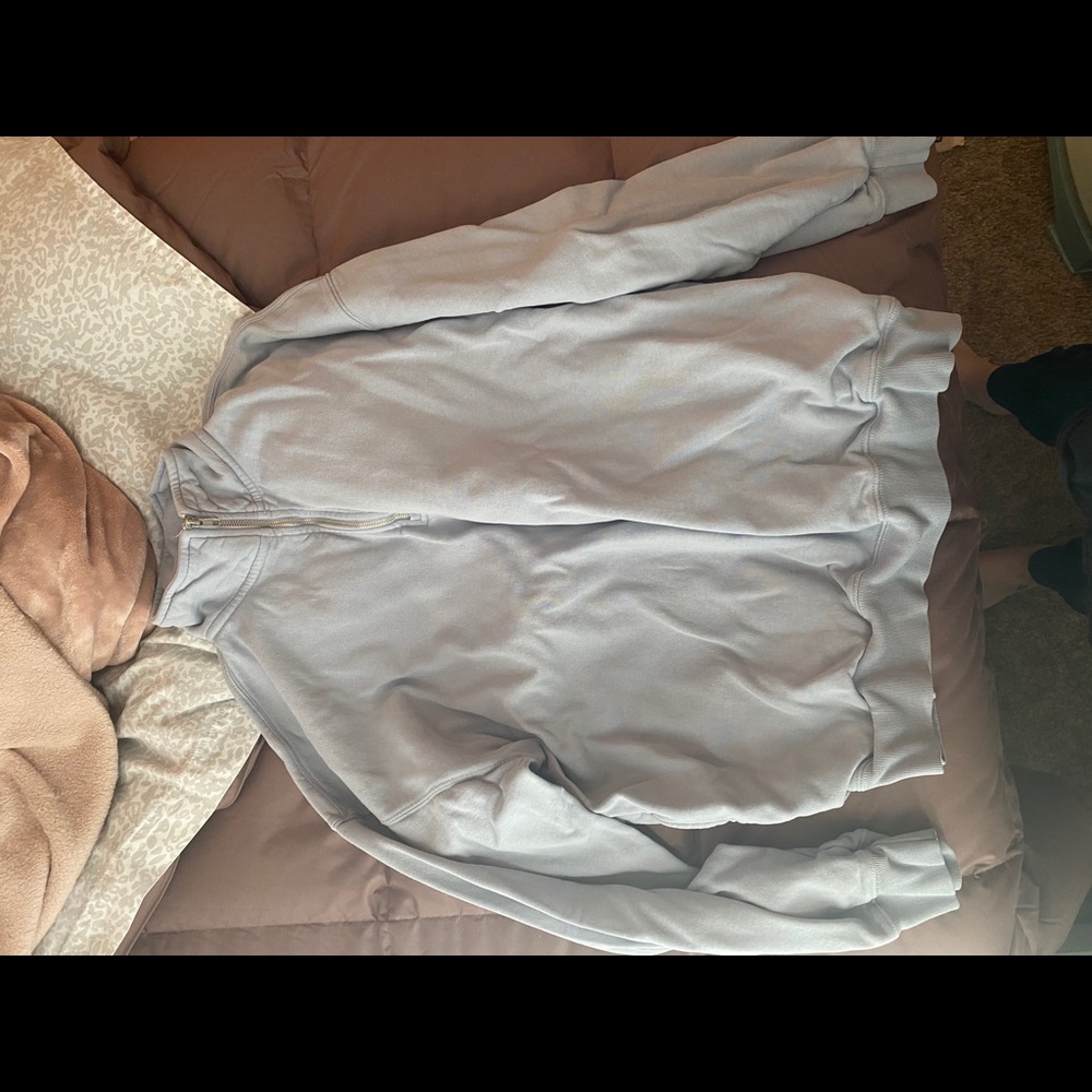Brandy Melville quarter zip light blue